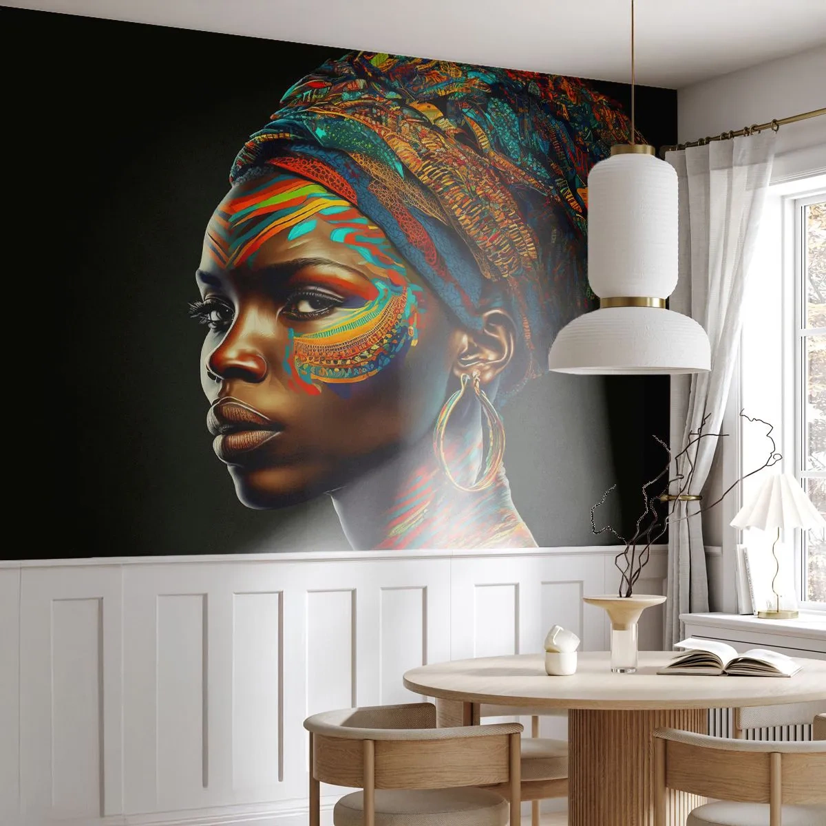 Selbstklebende Fototapete Deluxe Sticker - Afrikanische Königin - Turban, Stämme, Afroamerikaner - 350x256 cm