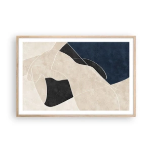 Poster in einem Rahmen aus heller Eiche - Abstrakte Komposition – Farbkontrast - 91x61 cm