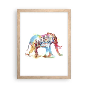 Poster in einem Rahmen aus heller Eiche - Indien – die Aura der Liebe - 30x40 cm