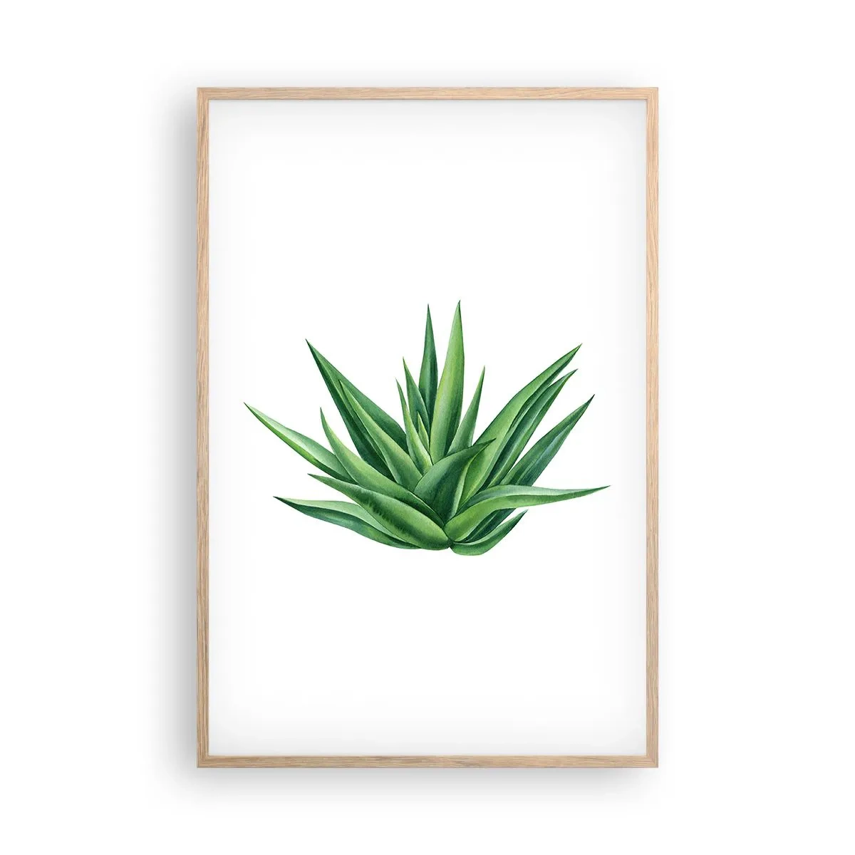 Poster in einem Rahmen aus heller Eiche - Grün – Kraft – Leben - 61x91 cm