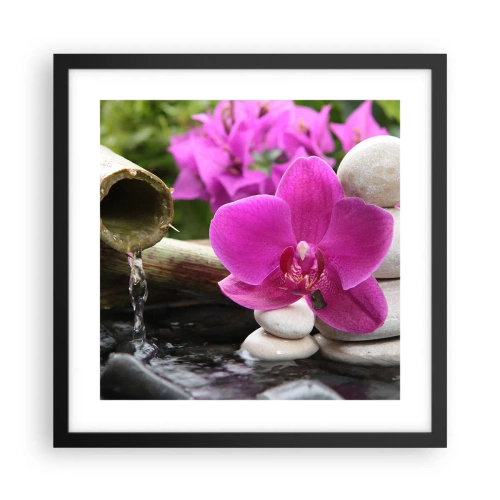 Poster in einem schwarzem Rahmen - Du ruhst dich schon aus - 40x40 cm