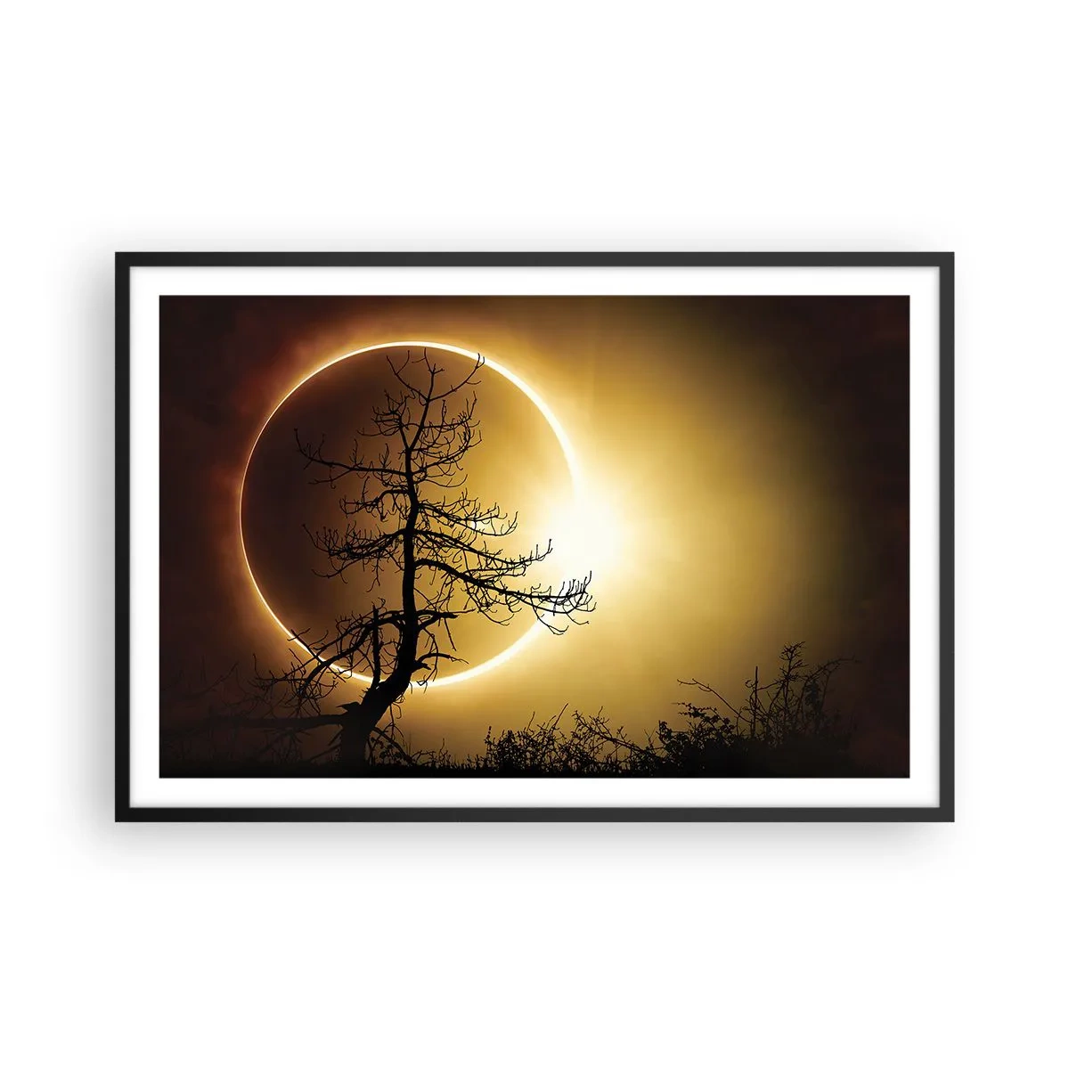 Poster in einem schwarzem Rahmen - Totale Finsternis - 91x61 cm