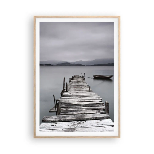 Poster in einem Rahmen aus heller Eiche - Du kannst morgen gehen - 70x100 cm