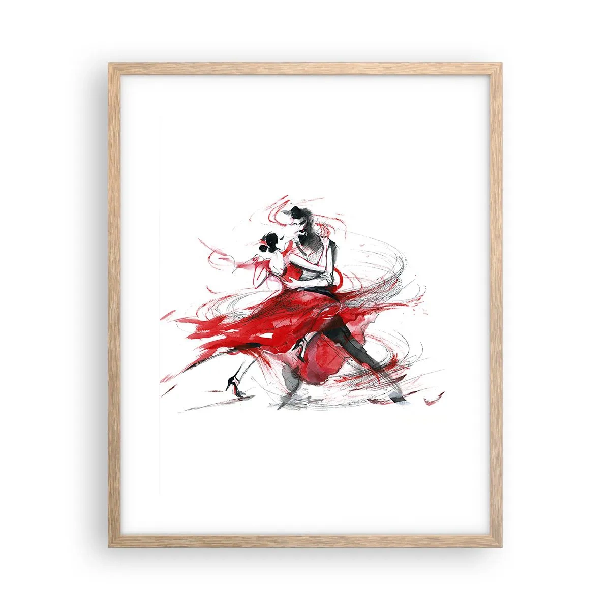Poster in einem Rahmen aus heller Eiche - Tango – der Rhythmus der Leidenschaft - 40x50 cm