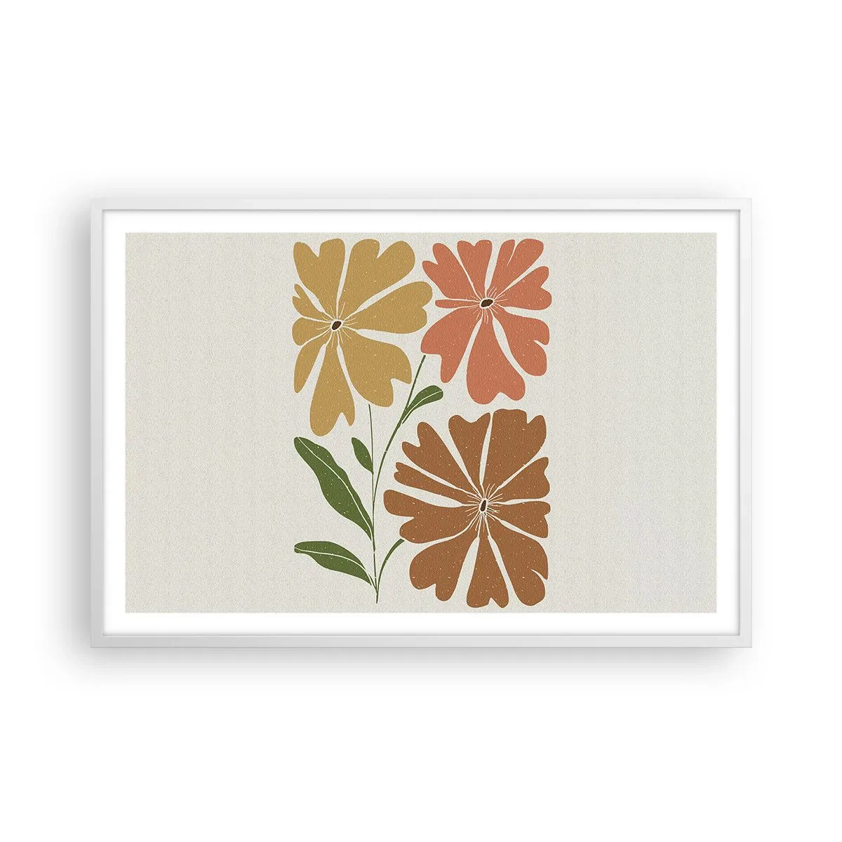 Poster in einem weißen Rahmen - Natur und Geometrie - 91x61 cm