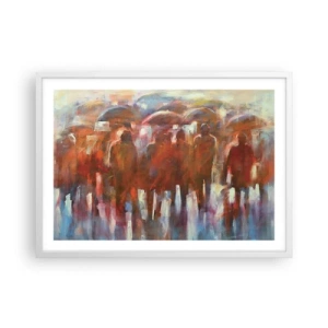 Poster in einem weißen Rahmen - Auch bei Regen und Nebel - 70x50 cm
