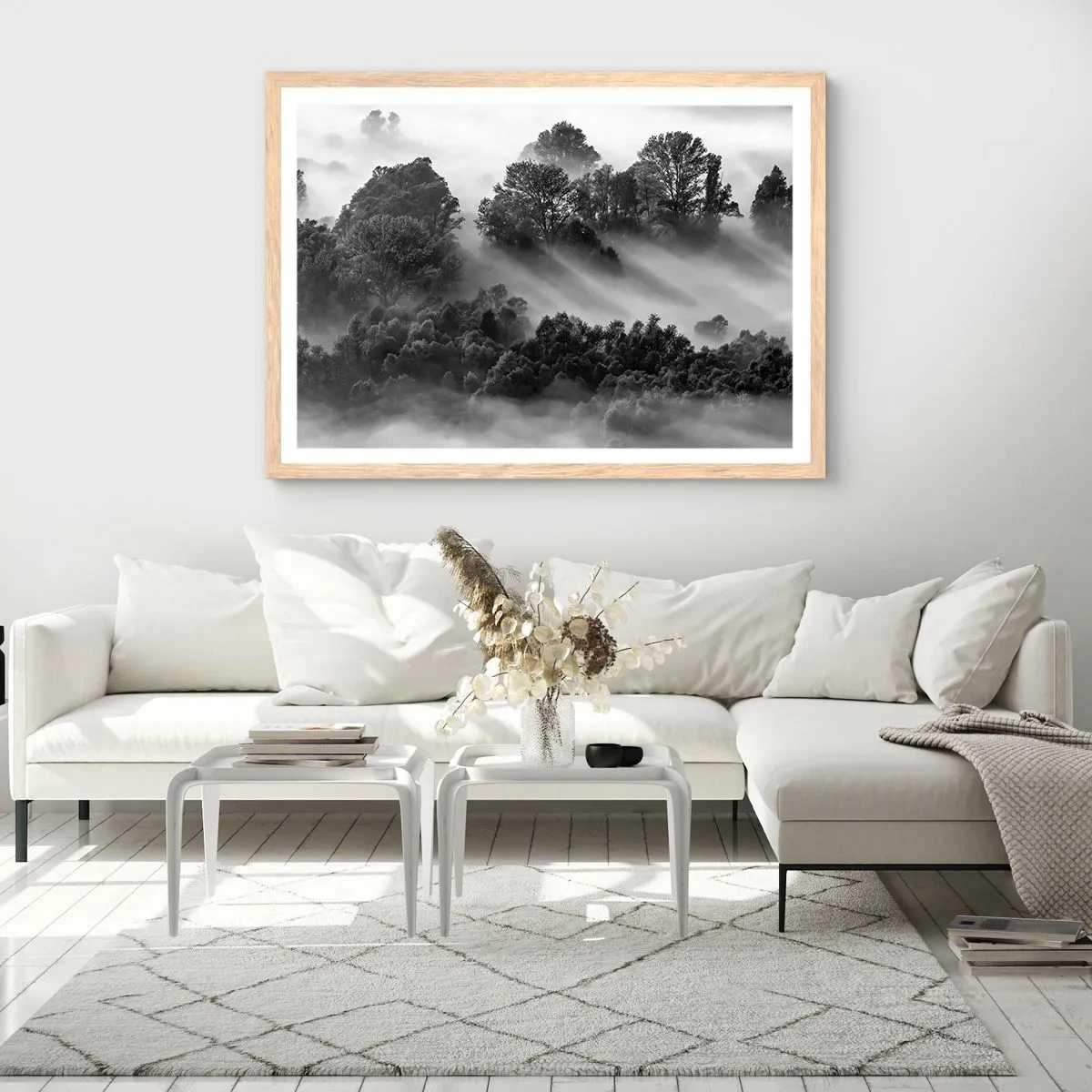 Poster in einem Rahmen aus heller Eiche - Aufstehend aus dem Schlaf - 50x40 cm