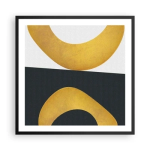 Poster in einem schwarzem Rahmen - Erstens: Gold - 60x60 cm