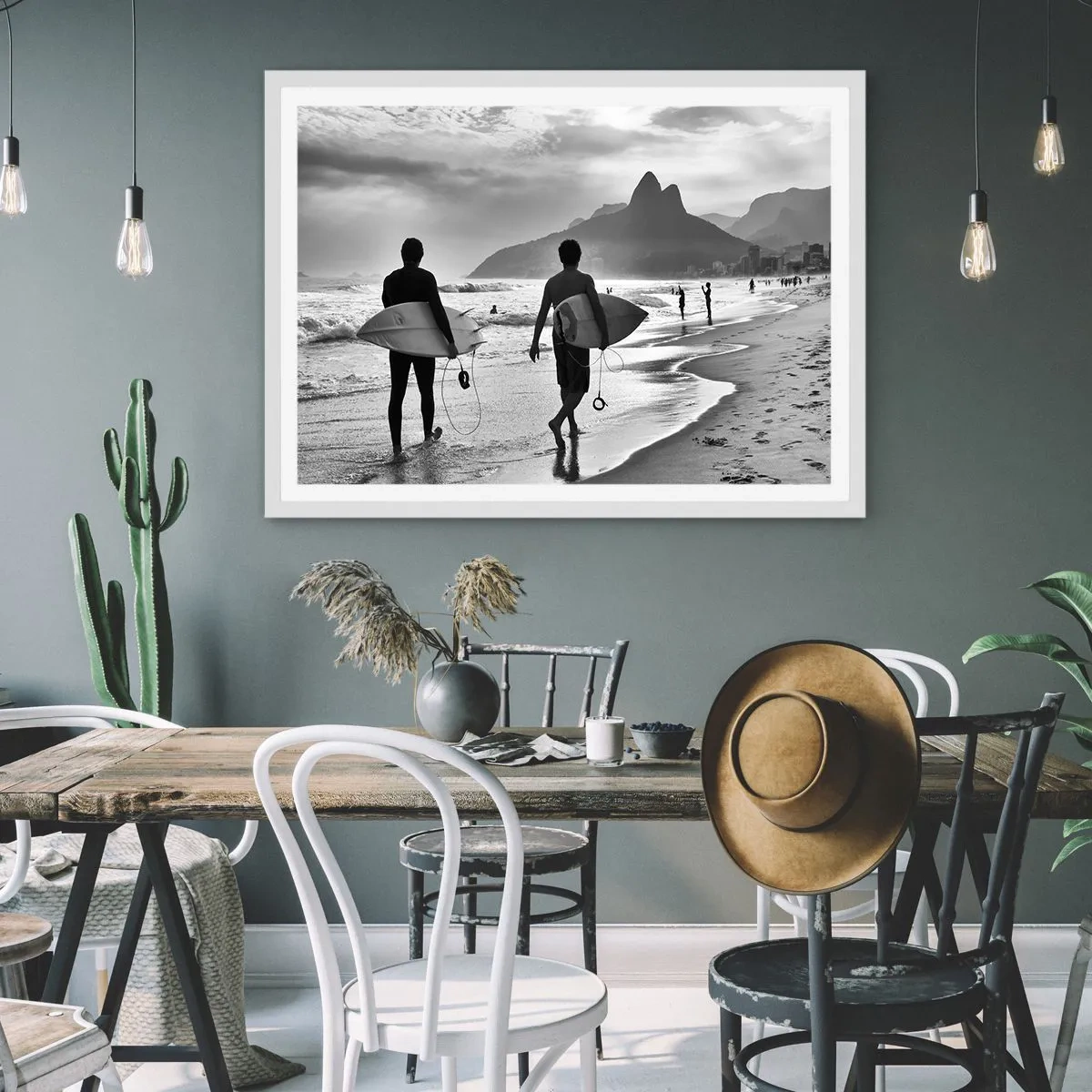 Poster in einem weißen Rahmen - Single-Wave-Samba - 50x40 cm