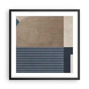 Poster in einem schwarzem Rahmen - Komposition aus Einfachheit und Rundheit - 50x50 cm