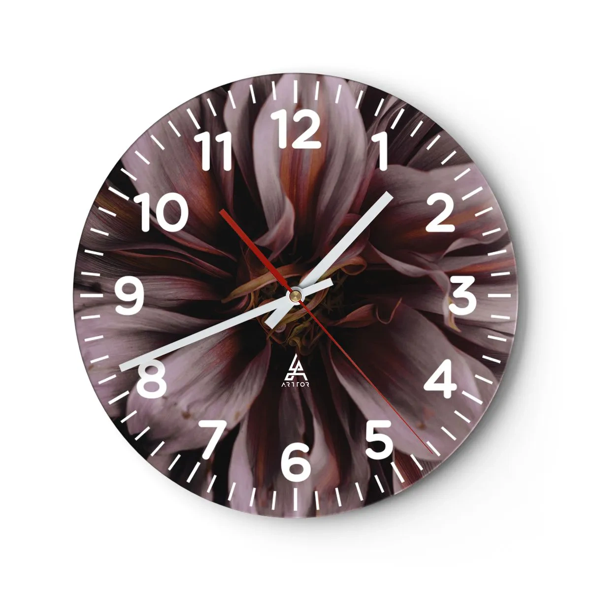 Wanduhr - Glasuhr - Ein Blumenherz - 30x30 cm