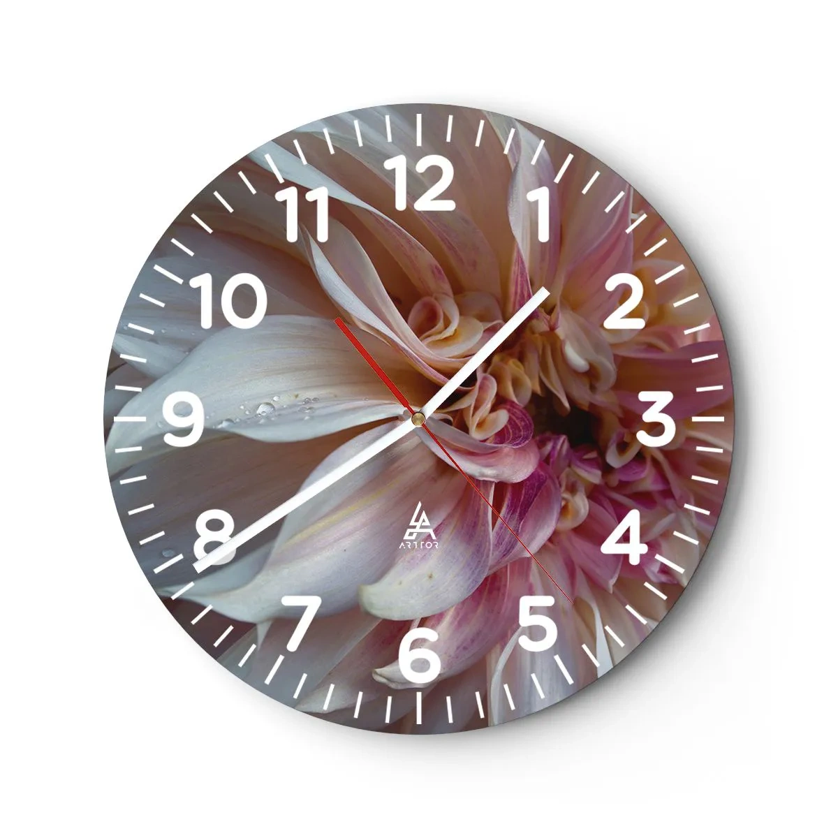 Wanduhr - Glasuhr - Blühende Frische - 30x30 cm
