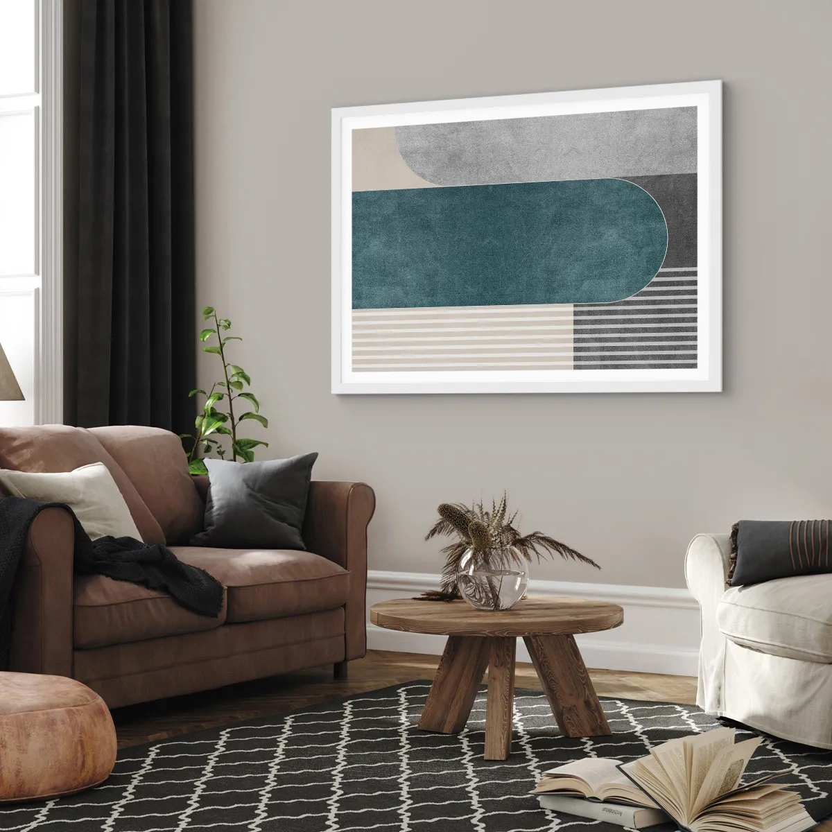 Poster in einem weißen Rahmen - Komposition auf der Ebene - 50x40 cm