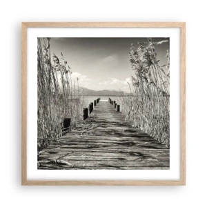 Poster in einem Rahmen aus heller Eiche - In der Stille des Grases - 50x50 cm