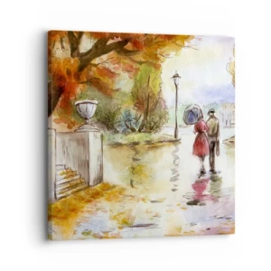 Bild auf Leinwand - Leinwandbild - Romantischer Herbst im Park - 30x30 cm