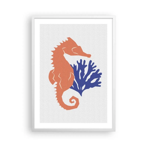 Poster in einem weißen Rahmen - Auf einer Unterwasserwiese - 50x70 cm