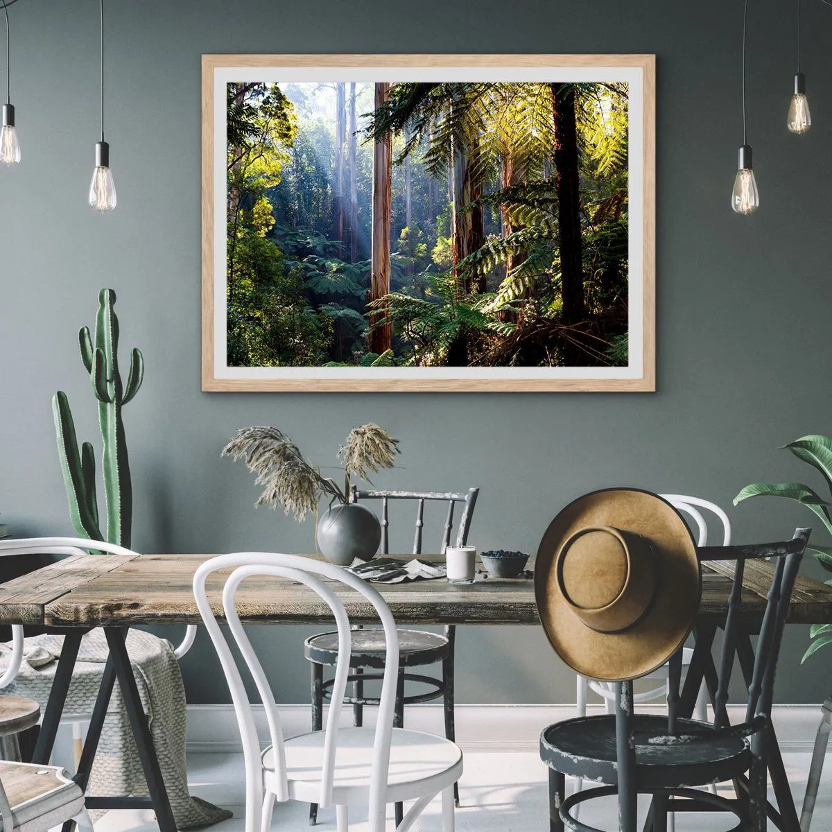 Poster in einem Rahmen aus heller Eiche - Ein Waldmärchen - 70x50 cm