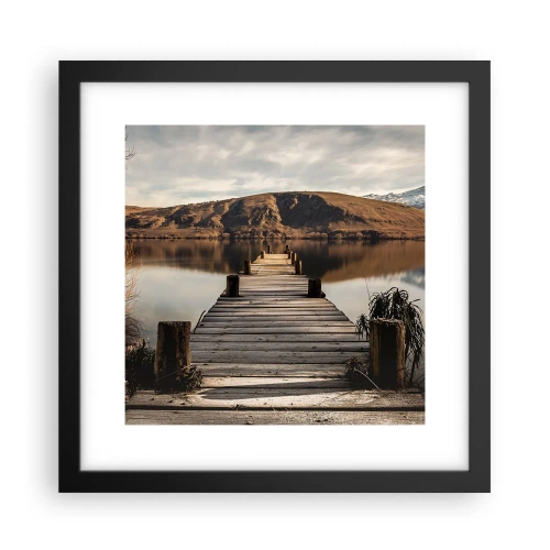 Poster in einem schwarzem Rahmen - Landschaft in Stille - 30x30 cm