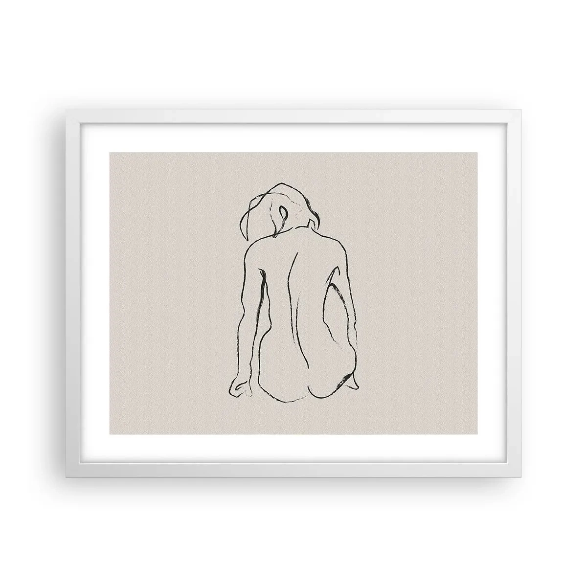 Poster in einem weißen Rahmen - Mädchenakt - 50x40 cm