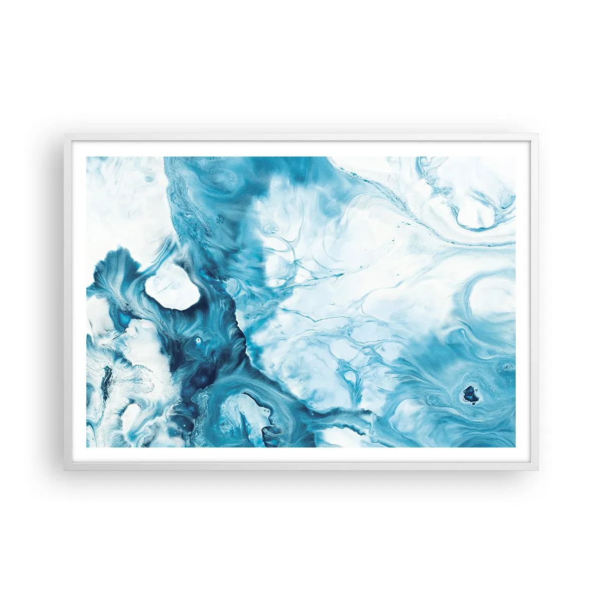 Poster in einem weißen Rahmen - Blaues Konzert - 100x70 cm