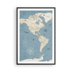 Poster in einem schwarzem Rahmen - Die Welt liegt zum Greifen nah - 61x91 cm