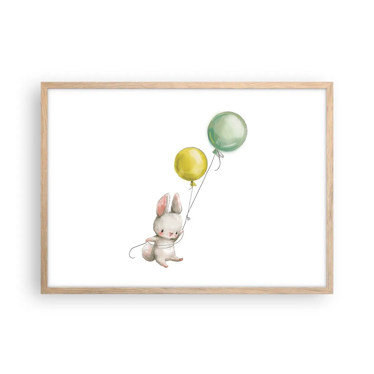 Poster in einem Rahmen aus heller Eiche - Ich werde auch fliegen! - 70x50 cm