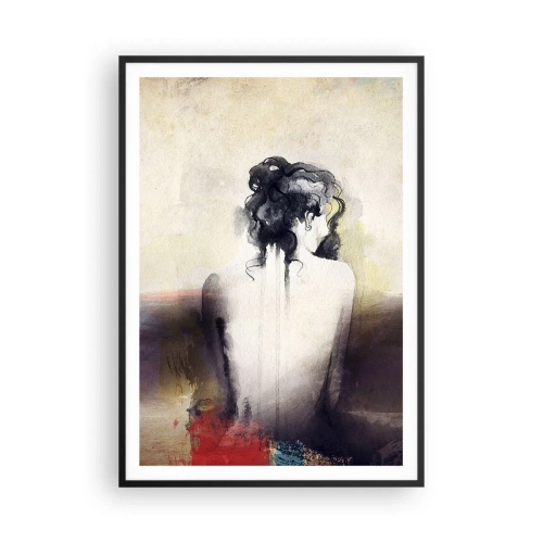 Poster in einem schwarzem Rahmen - Glatte Linien, ovale Formen - 70x100 cm