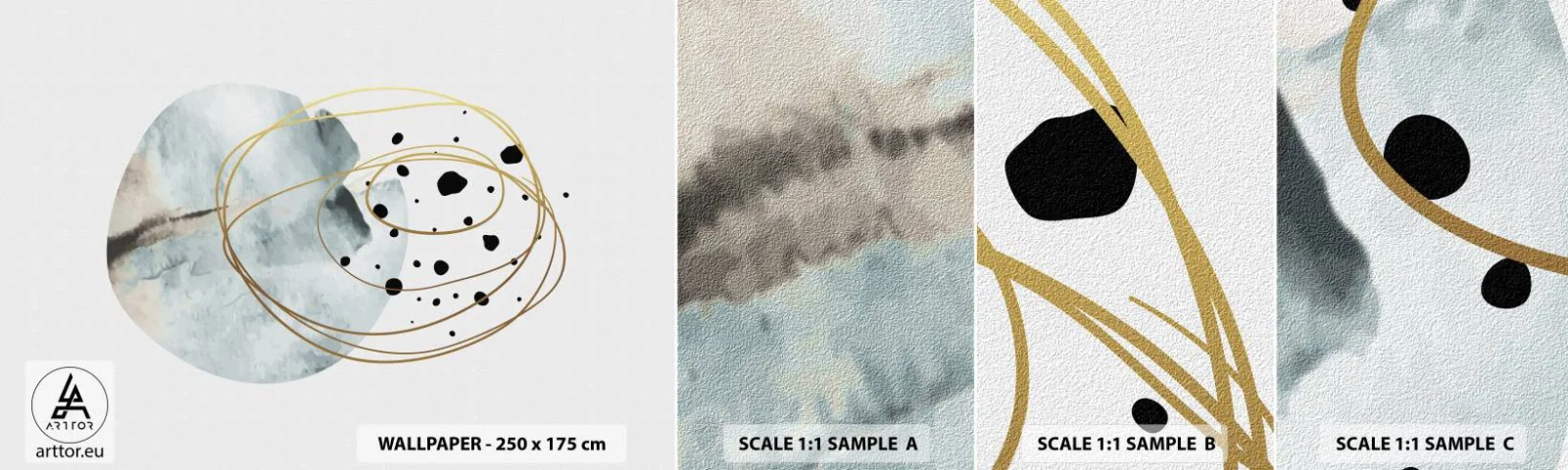 Fototapeten Muster Selbstklebend Deluxe Sticker - Vom Weltraum umarmt - Abstraktion, Stück, Modernes Muster - 100x30 cm