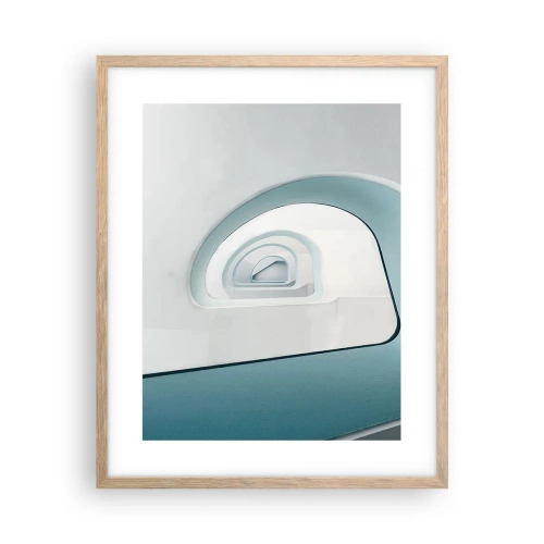 Poster in einem Rahmen aus heller Eiche - Bis zum Ende des Blaus - 40x50 cm