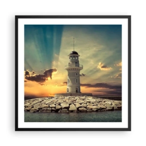 Poster in einem schwarzem Rahmen - Licht - Gut - Schönheit - 60x60 cm