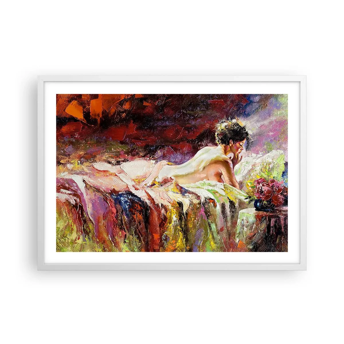 Poster in einem weißen Rahmen - Venus in Gedanken - 70x50 cm