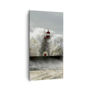 Bild auf Leinwand - Leinwandbild - Die Wut des Ozeans - 65x120 cm
