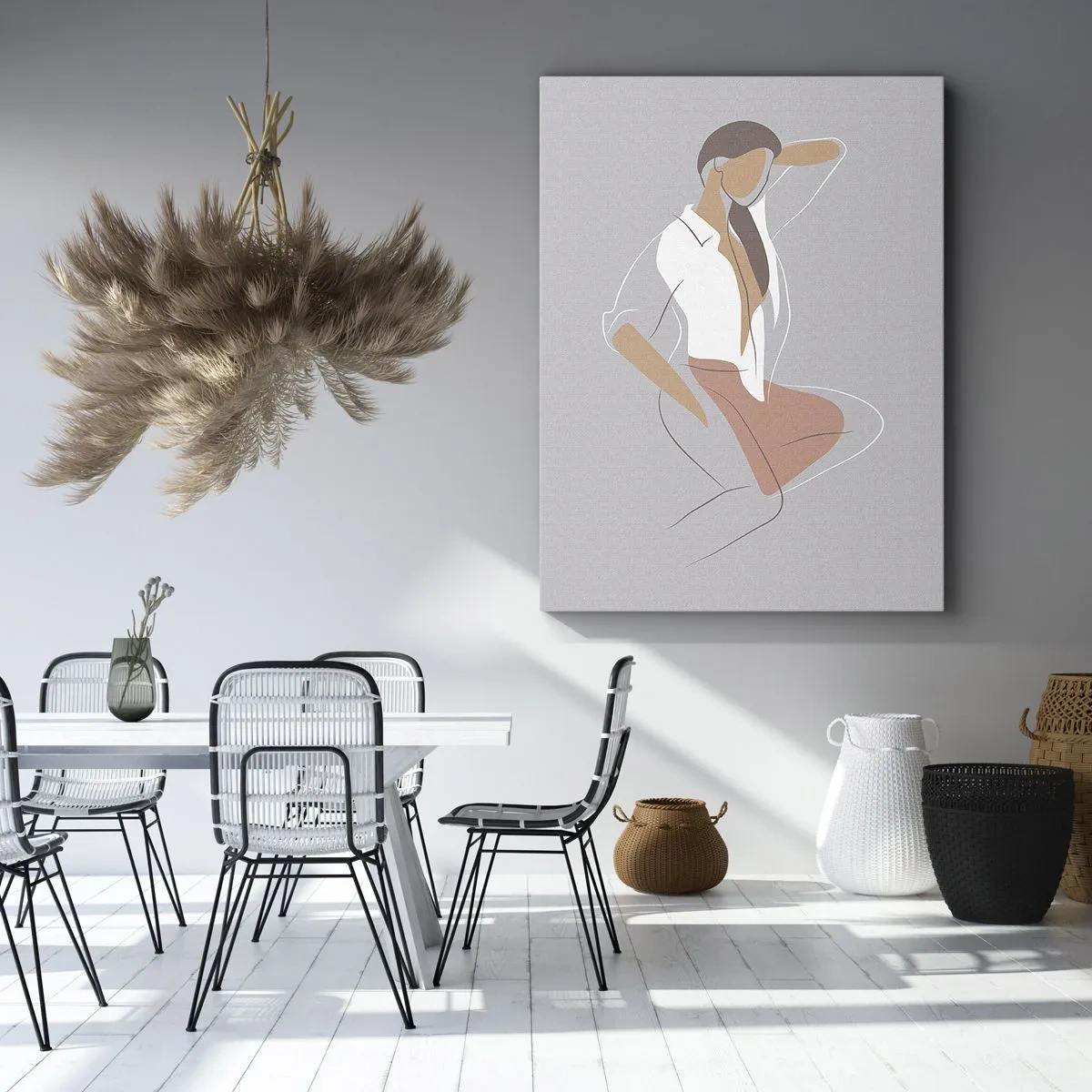 Bild auf Leinwand - Leinwandbild - Umriss der Anmut - 55x100 cm