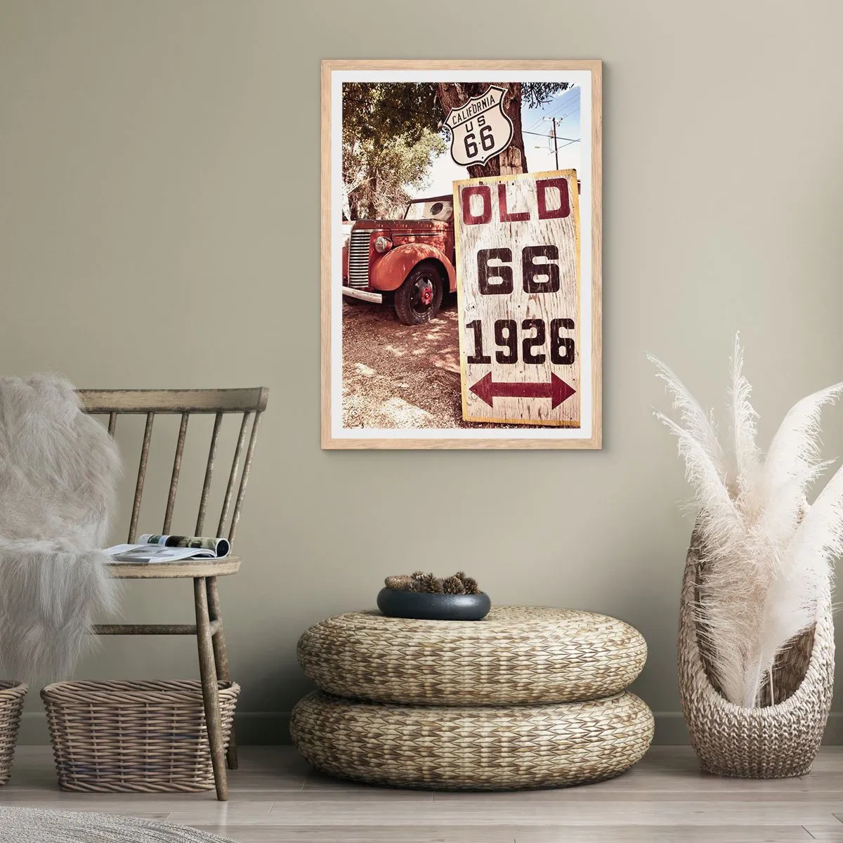 Poster in einem Rahmen aus heller Eiche - Die Legende der amerikanischen Provinz - 40x50 cm