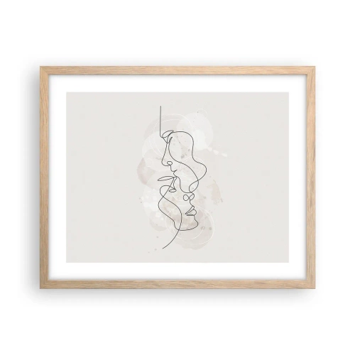 Poster in einem Rahmen aus heller Eiche - Verstrickt in eine Umarmung - 50x40 cm