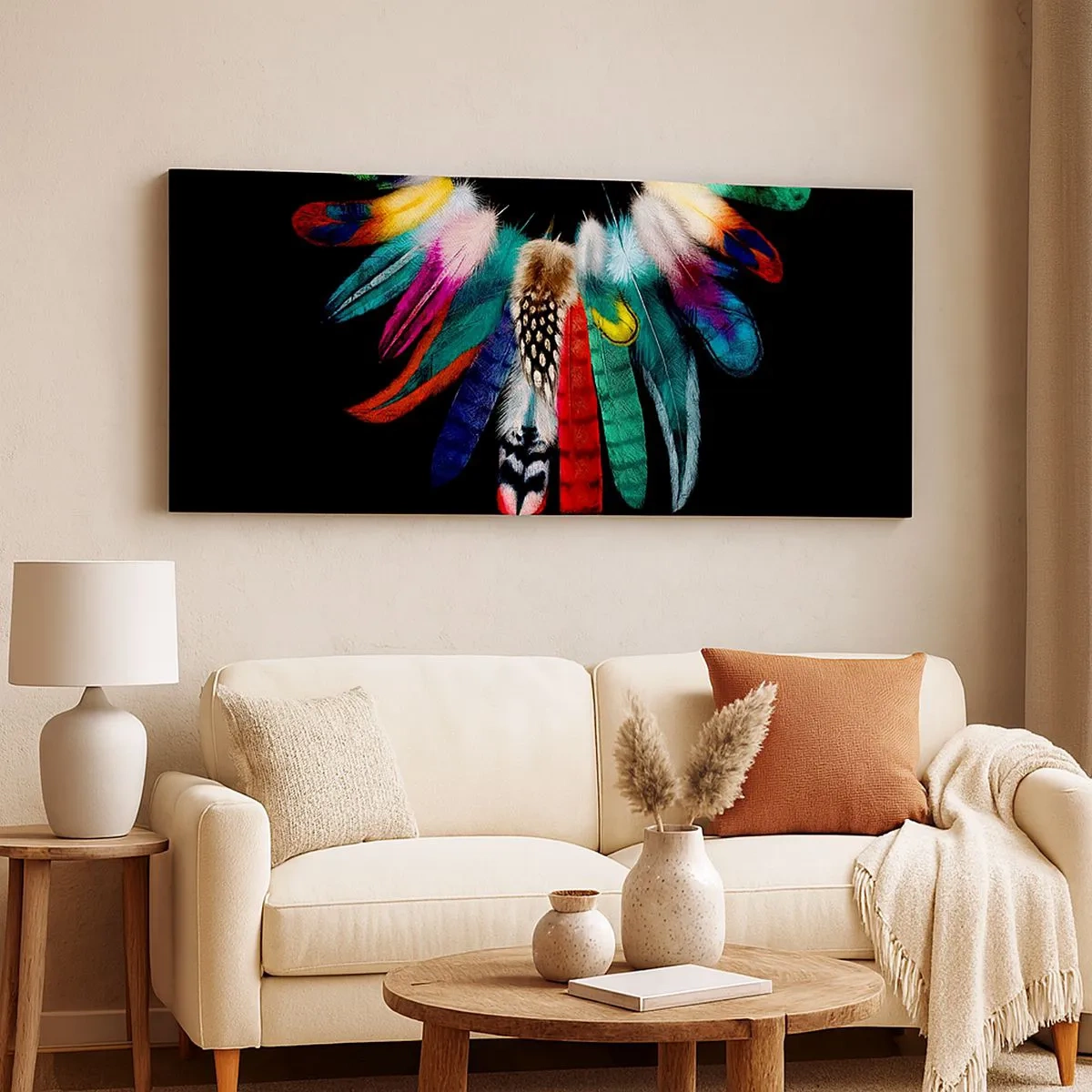 Bild auf Leinwand - Leinwandbild - Indische Halskette - 100x40 cm