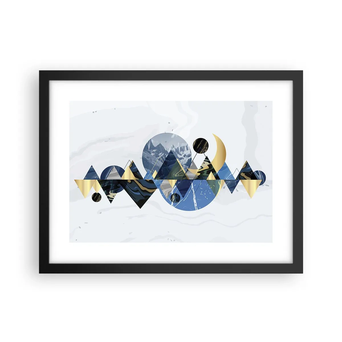 Poster in einem schwarzem Rahmen - Geometrische Landschaft - 40x30 cm