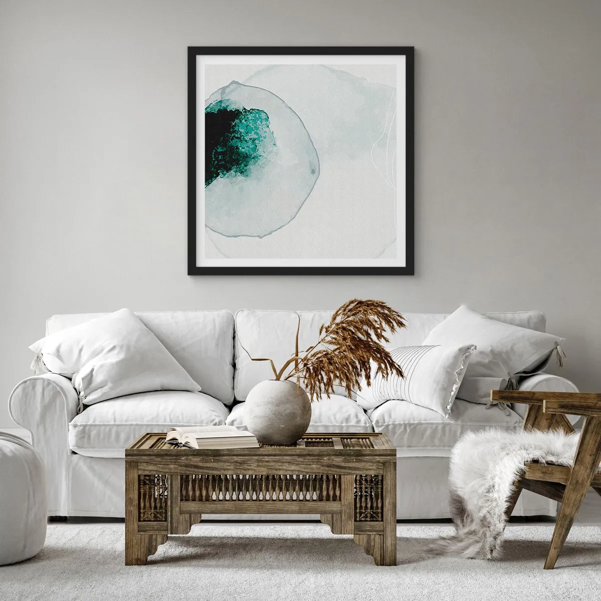 Poster in einem schwarzem Rahmen - In einem Tropfen Wasser - 30x30 cm