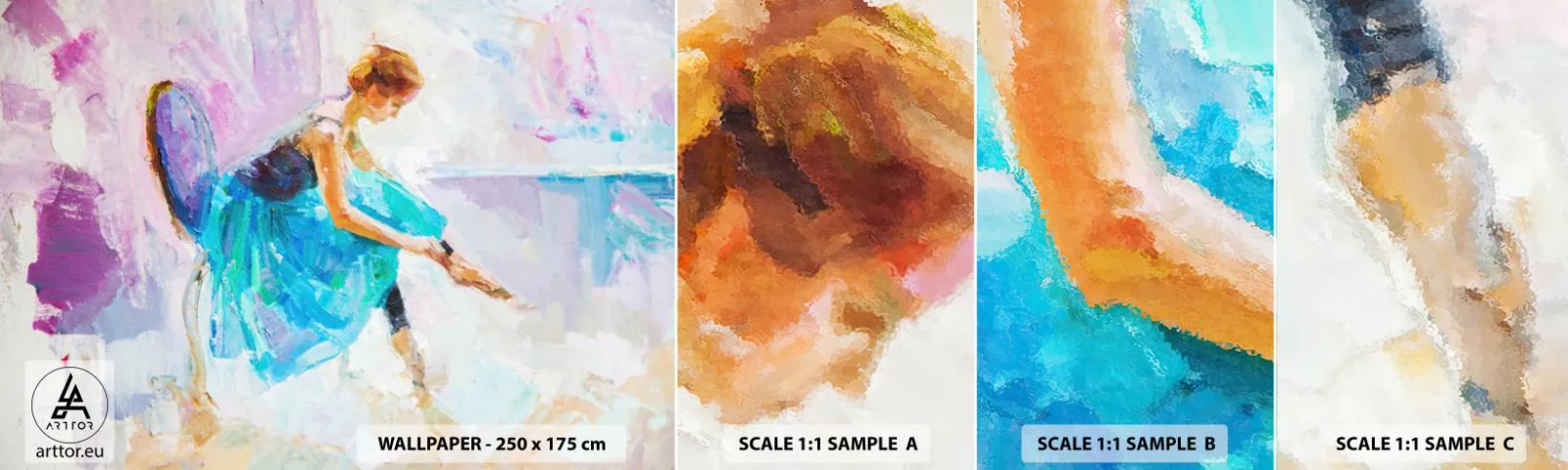 Fototapeten Muster Selbstklebend Deluxe Sticker - Unbeschreibliche Anmut, subtiler Charme - Ballerina, Tanzen, Ballett - 100x30 cm