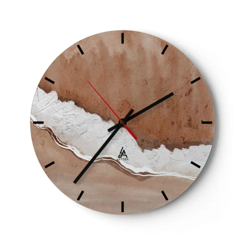 Wanduhr - Glasuhr - In Farben der Erde - 40x40 cm