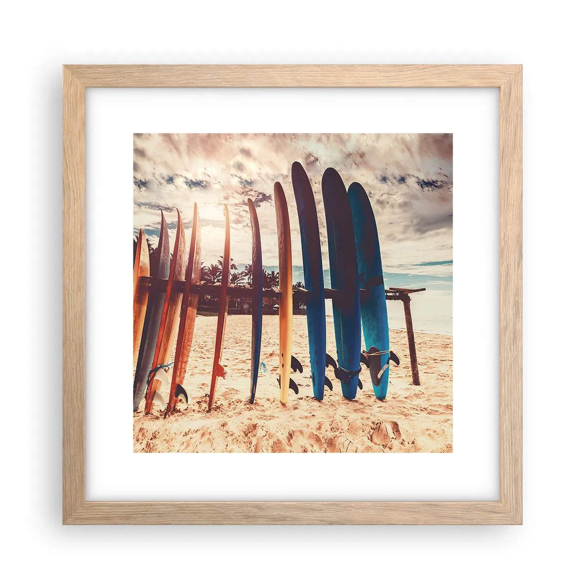 Poster in einem Rahmen aus heller Eiche - Gute Nacht bis morgen - 30x30 cm