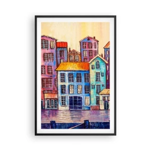 Poster in einem schwarzem Rahmen - Stadt wie aus einem Märchen - 61x91 cm