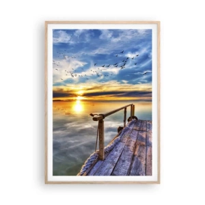 Poster in einem Rahmen aus heller Eiche - Der Wind geht zur Ruhe - 70x100 cm