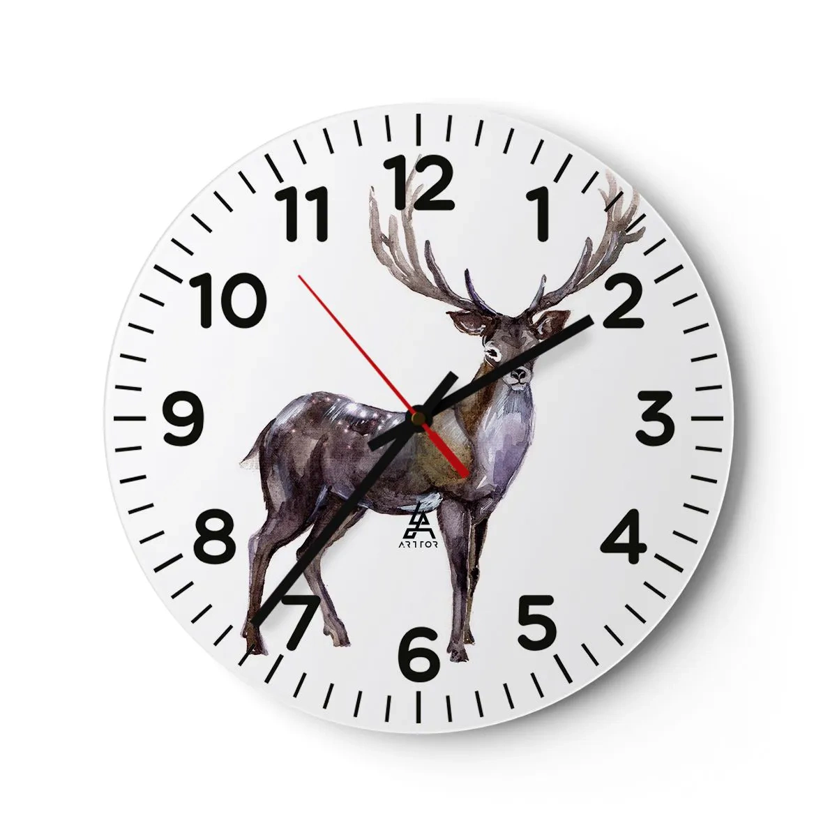 Wanduhr - Glasuhr - König des nördlichen Waldes - 30x30 cm