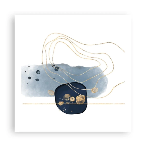 Poster - Blau-goldene Fantasie - 60x60 cm