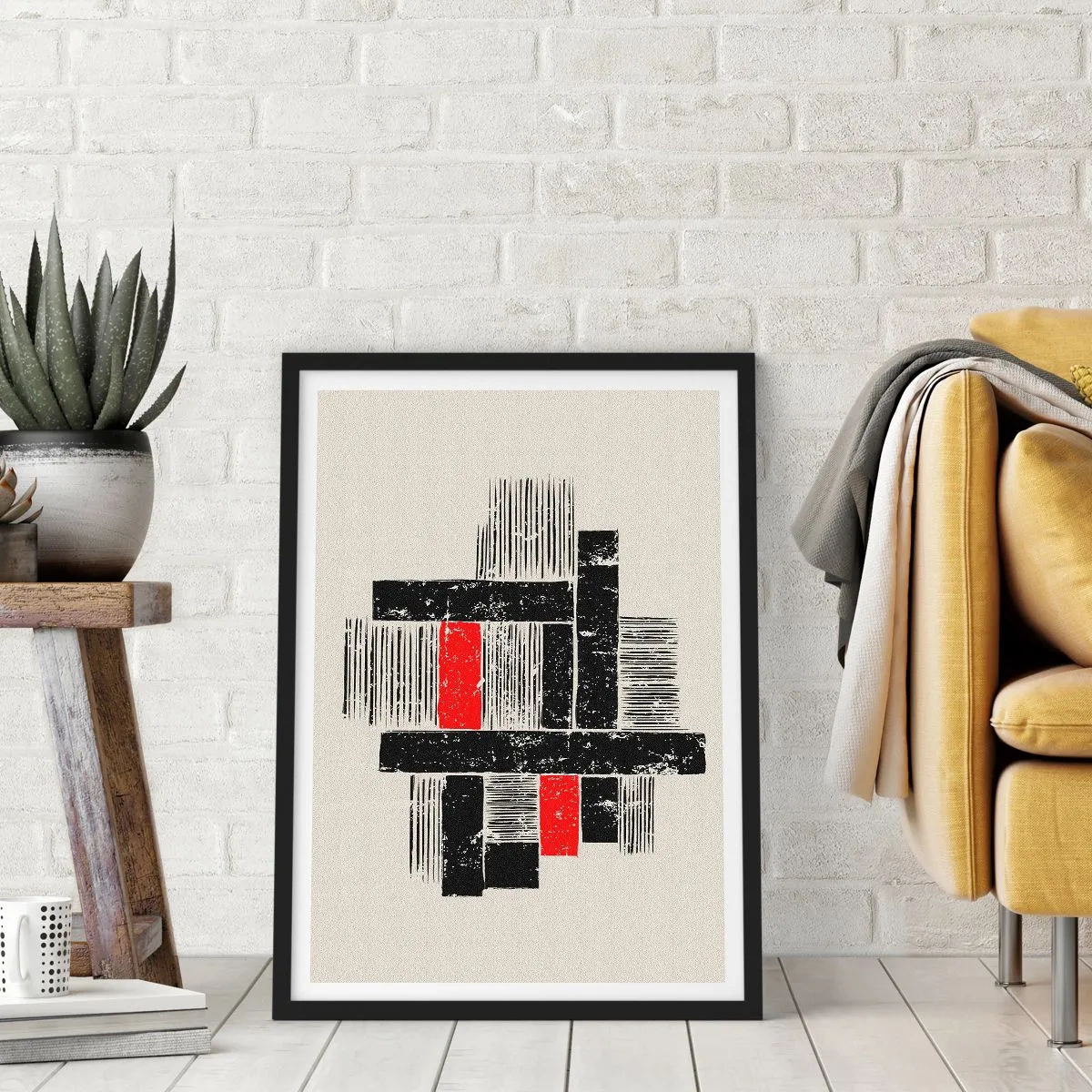 Poster in einem schwarzem Rahmen - Rot und Schwarz - 40x50 cm