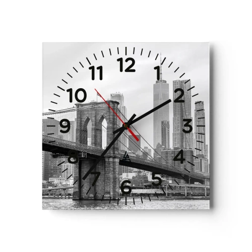 Wanduhr - Glasuhr - New Yorker Atmosphäre - 40x40 cm