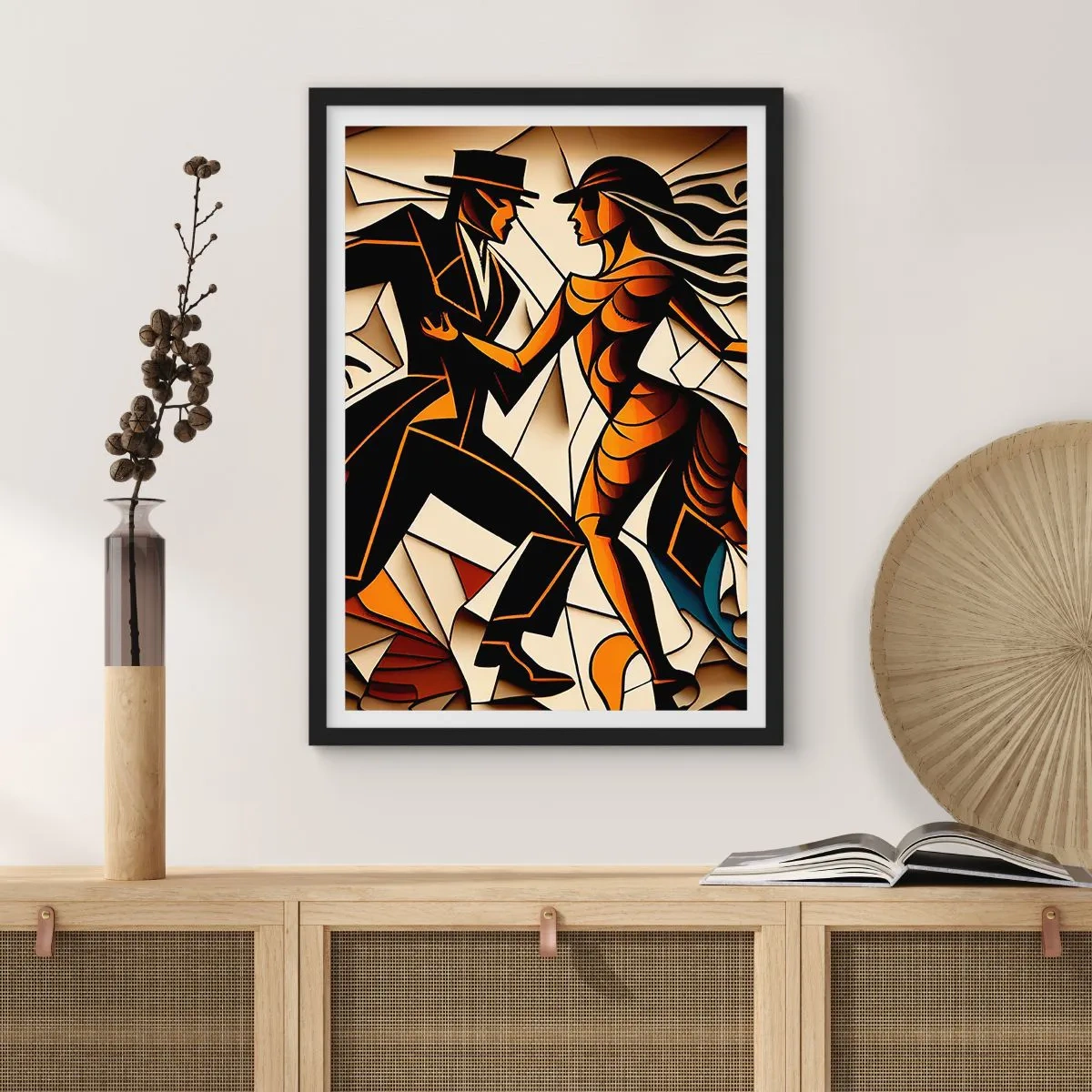 Poster in einem schwarzem Rahmen - Tanz der Passion und Leidenschaft - 70x100 cm