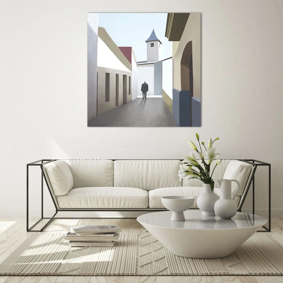 Glasbild - Bild auf glas - Sonniger Spaziergang - 70x70 cm