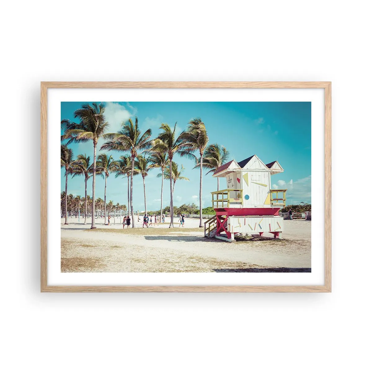 Poster in einem Rahmen aus heller Eiche - Dir steht ein schöner Tag bevor - 70x50 cm